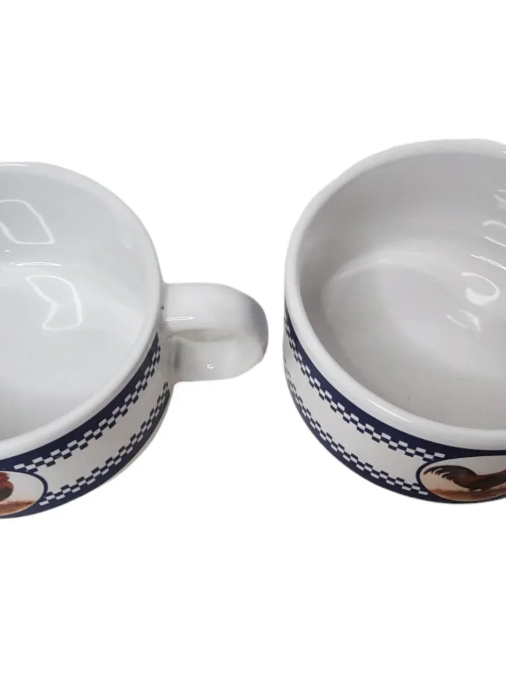 Vintaged Houston Harvest Set of 2 Ceramic Rooster or Chicken Soup Bowls